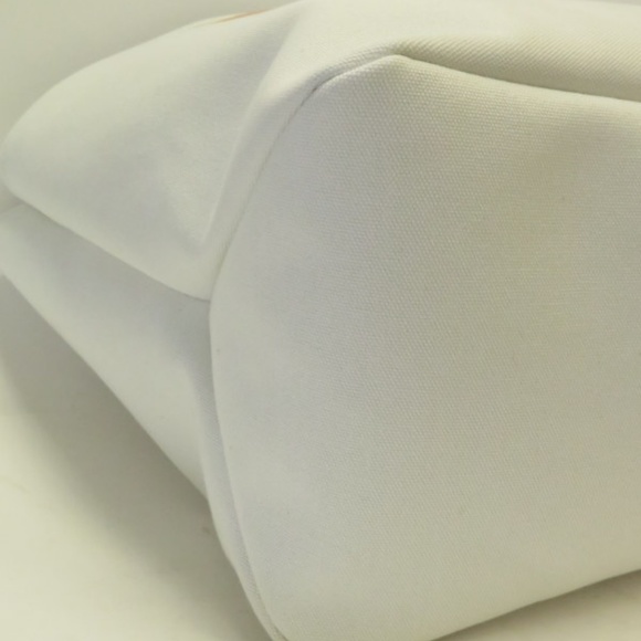 NEW Prada Canapa Logo Shopper Tote White Canvas - Picture 5 of 8